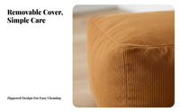 Round Corduroy Pouf Soft Texture Footstool cleanable Cover for Homeowners, Adults