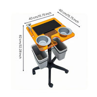 Salon Trolley Cart Cup Holders Rolling Salon Trolley Side Bins for Hair Stylists