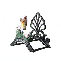Wall-Mounted Hose Rack Ornamental Backplate Cast Iron Hose Holder Sturdy
