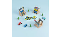 Sturdy Wood Construction Car Wash Toy Imaginative Play Wooden Police Station Toy Educational Police Station Playset Sparks Creativity for Children, Preschoolers, Toddlers, Preschool, Daycare, Playroom