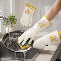 Durable Nitrile Household Gloves for Dishwashing and Cleaning, Waterproof and Thickened