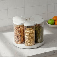 Rotating Grain Storage Box Food-Grade 6-Compartment Rice Dispenser
