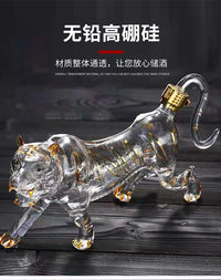 一斤老虎酒瓶泡酒器玻璃密封空酒瓶十二生肖动物透明瓶高硼硅玻璃