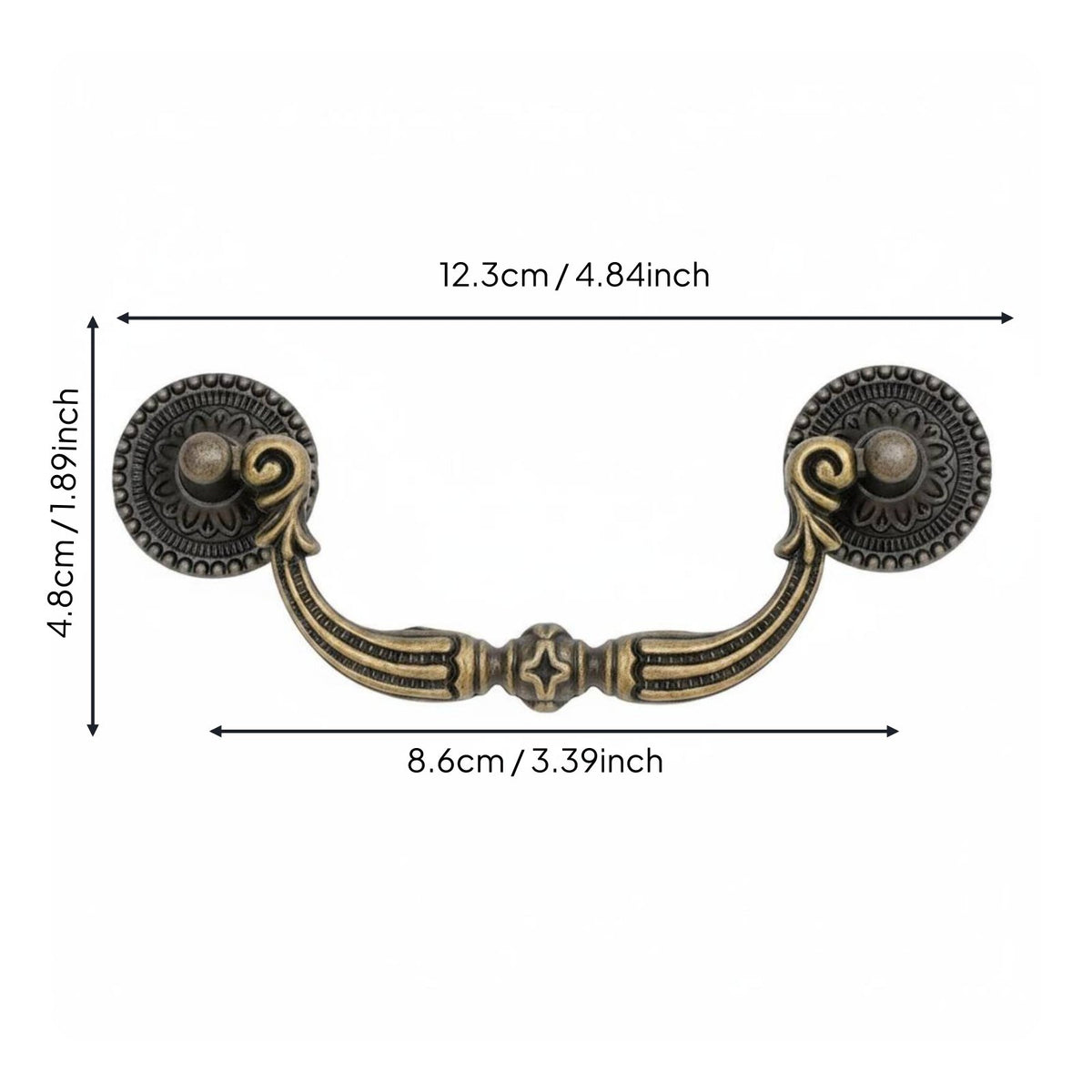 Antique Bail Pull Zinc Alloy Vintage Drawer Handle Furniture Hardware for Crafters