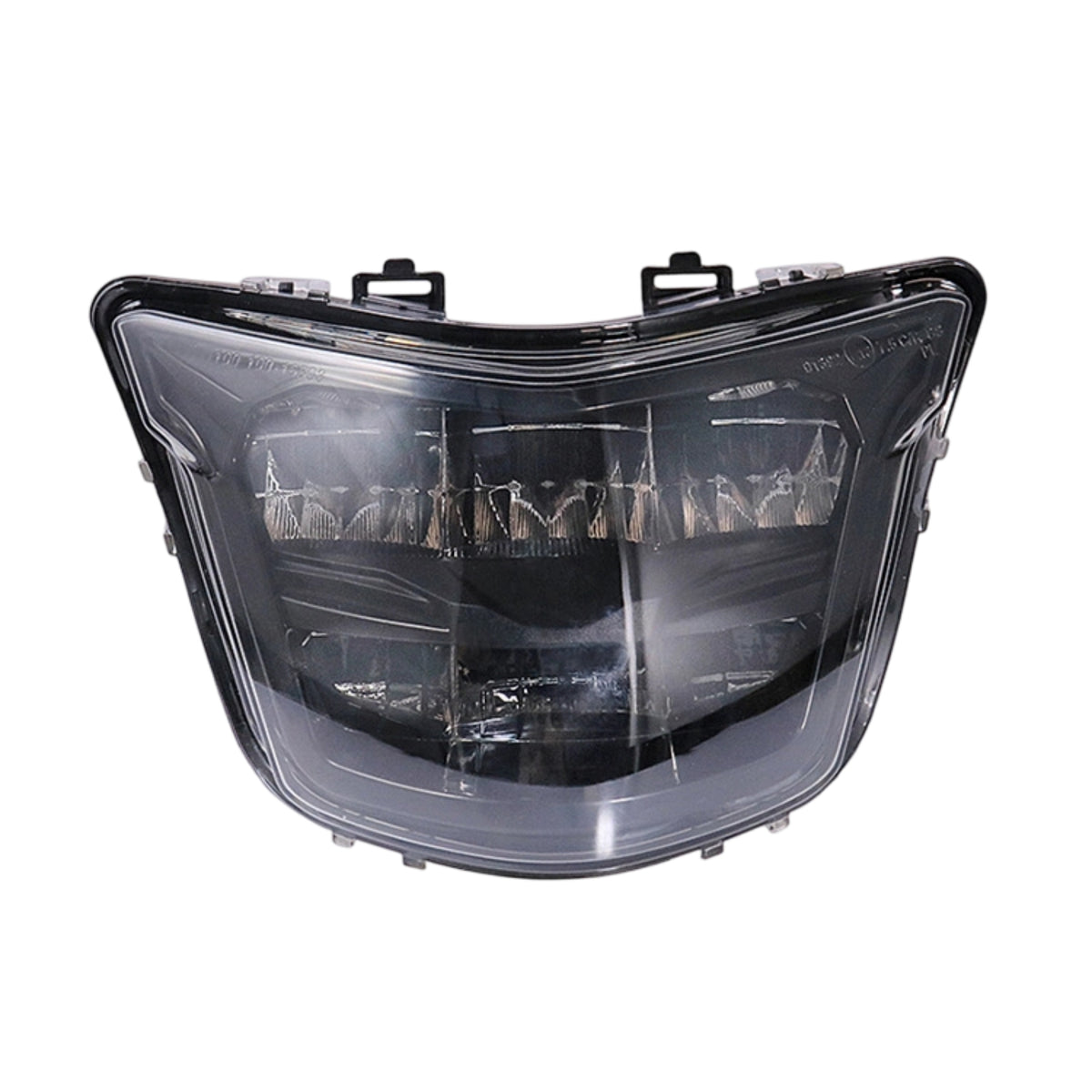 12V Motorcycle Headlight Assembly H4 Headlight with Housing Housing High Low Beam Motorcycle Headlamp Bright White Illumination for Commuters, Night Riding