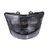 12V Motorcycle Headlight Assembly H4 Headlight with Housing Housing High Low Beam Motorcycle Headlamp Bright White Illumination for Commuters, Night Riding