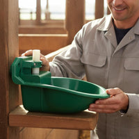 Waterer with Ball Mechanism Compact Water Bowl with Drainage Hole Easy to Clean Wall-Mounted Water Bowl for Livestock, Goats, Barn, Pasture Fence