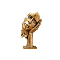 Abstract Human Sculpture Compact Brass Figurine Flat Base