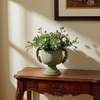 Pedestal Flowerpot Vintage Style Urn Planter Shabby Chic for Shelf, Gardeners