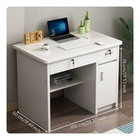 Computer Desk with Drawers Modern Simple Design Locking Storage Writing Desk Space Saving Study Desk Table for Students, Adults, Bedroom, Dorm Room