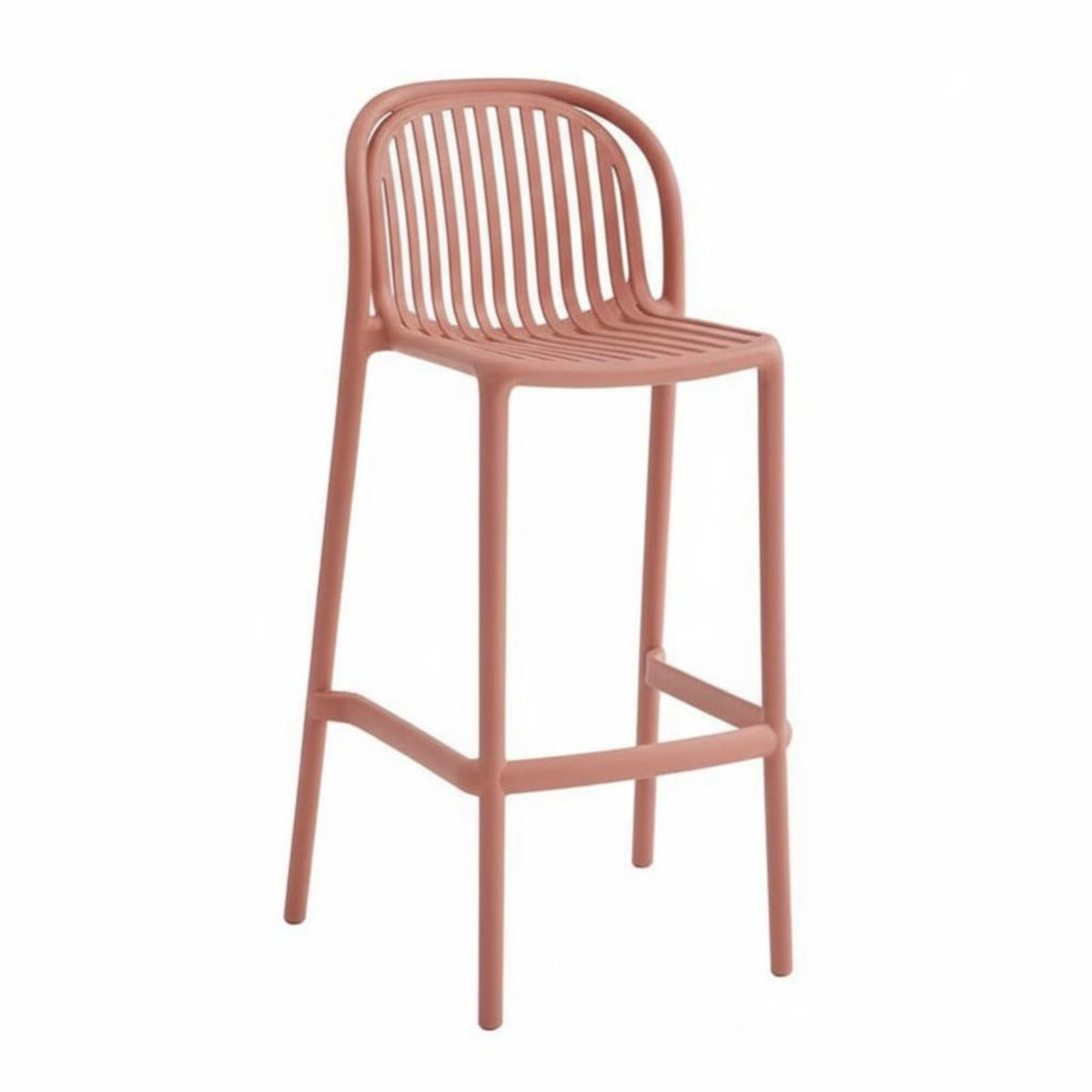 Stackable Slatted Spine High Stool Nordic Design High-Spine Bar Stool Indoor & Outsideside Door Use Minimalist Design