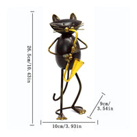 2 Pieces Jazz Feline Figurine Creative Home Decor Decorative for Desk
