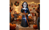 Outdoor Inflatable Reaper with Blade Freestanding Inflatable Grim Reaper Creepy Spooky for Yard, Halloween Party