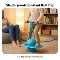 Balance Jumping Sphere Non-Skid Deck Pogo Sphere with Handle Base Pogo Rebounder Wear-Resistant Active Play Toy for Children
