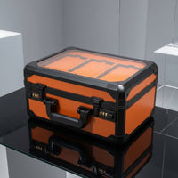 Password Lock Graded Card Box Transparent Lid Graded Card Case Double Layer Toploader Storage Box 3-Slot for Collection Display