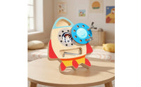 Fine Motor Wooden Spacecraft Toy Educational Screw Board with Tools Hands-on Screwdriver Board Set Practical Life for Preschoolers