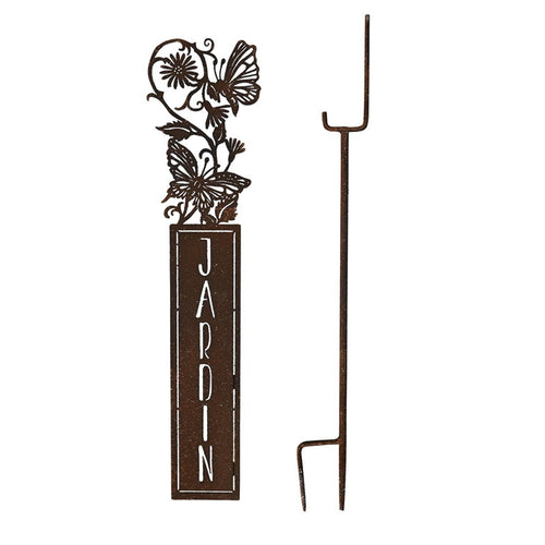 Garden Stake with Sign Filigree Ground Stake Weather Resistant for Yards, Patios