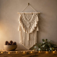 Boho Wall Tapestry Fringe Design Tassel Woven Wall Decor Eco-Friendly