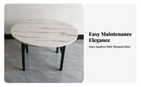 Foldable Design Fold-in-Half circular table Space-Saving foldable Dining Furniture Multi-Functional Indoor Furnishing Easy to stow for Apartment Dwellers, People with Small Living Spaces, Homeowners, Kitchen, Events
