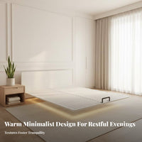 Floating Bed Frame Minimalist Design Bedroom Furniture Very Thin Headboard for Minimalists, Apartment Dwellers, Guest Room