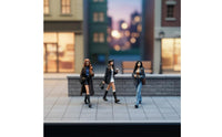 3 Pieces Pedestrian Figures Detailed Finish Hand-Painted Resin Figures