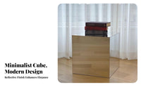 Minimalist Design Mirrored Cube Table Mirror Finish Mirrored Display Furniture Photography Prop Nightstand Modern aesthetic for Photographers, Interior Designers, Photo Studio, Living Room, Small Spaces, Entryway