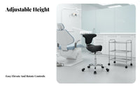 Saddle Chair Ergonomic Design Wheeled Saddle Stool 360° Swivel for Salon, Studio