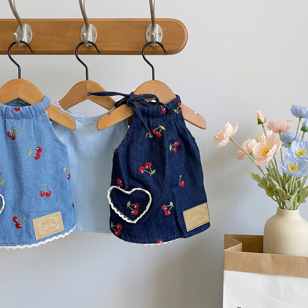 Dog Clothes, Dog Wear, Denim Dress, For Small Dogs, Retro Pattern, Weekend Outing, Spring & Summer