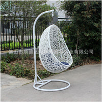 Outdoor Wicker Swing Chair Rattan Hanging Basket for Patio Garden