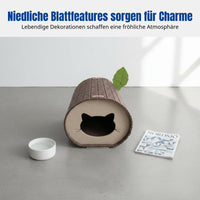Log-Shaped Feline Tunnel Foldable Design Pet Furniture Easy to Clean