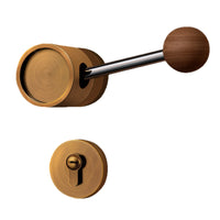 Black Walnut Bedroom Wood Door Lock Original Magnetic Silent Lock Interior Retro Door Handle New Chinese Style