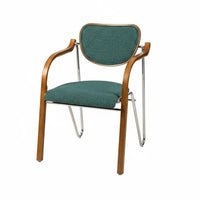 Curved spine supportrest Armchair Wabi-Sabi aesthetic Dining Chair Padded Seat Minimalist for Homeowners, Home Office