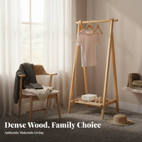 Complimentarystanding Garment Rack Easy Assembly Triangular Frame Clothes Rack with Shelf Multi-Functional Small Footprint