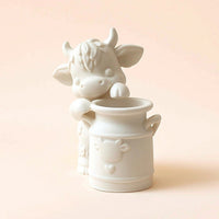 Cow Planter Adorable Cow Figurine with Planter Compact for Home Office, Nursery
