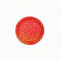 Red Foil Spot Tableware Set, Festive Party Supplies, Holiday