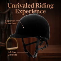 Velvet Horse Riding Hat, Equestrian Helmet with Ventilation System, Horse Riding Cap for Outdoor Act - Image 3