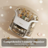 Lidded Cosmetic Case with Drawers No Assembly Required Vanity Organizer