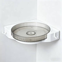 Bathroom Corner Organizer Large Capacity Wall Mounted Rotating Tray Shelf Side