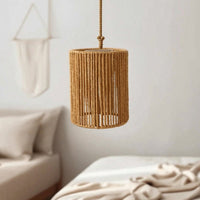 Woven Lampshade Hanging Lampshade Rustic Hanging Lamp Shade for Living Room, Bedroom, Cafe