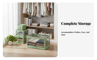 Collapsible Storage Box with Doors Foldable Stackable Box with Doors for Renters