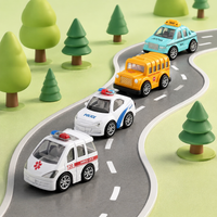 Pullback Car Mini Car Set of 4, Alloy-made, 6.5cm, Toy Car, For Ages 4+, Boys, Birthday Gift
