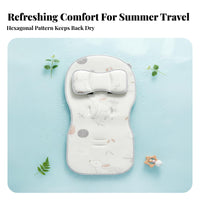 Universal Fit Baby Stroller Cooling Mat Moisture Wicking Breathable Stroller Seat Cushion Skin-Friendly for Toddlers, Hot Weather, Outdoor