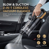 Cordless Handheld Vacuum Cleaner, Large Suction, Car and Home Blow/Suction, Cyclone Dust Cup, Smart Display