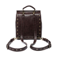 GEARDUKE Women's Vintage Industrial Backpack with Embossed PU, Medium Size