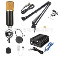 BM-700 Condenser Microphone Kit with Pop Filter and USB Power for Computer KTV