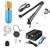 BM-700 Condenser Microphone Kit with Pop Filter and USB Power for Computer KTV