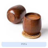 Wooden Tea Cup Multi Drink Use Table Drinkware Multifunctional Reusable for Adults, Event Planners, Outdoor, Picnic, Parties
