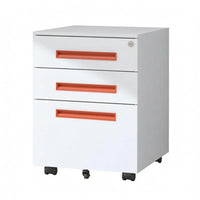 Rolling Filing Cabinet White Mobile Storage Cabinet Matte Finish