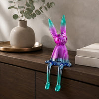 Long-Eared Rabbit Decor Luxury Design Metal Rabbit Statue Modern