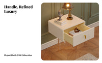 Bedside Stand Modern Minimalist Design Wavy Accent Table Transparent Frame Space-Saving for Apartment Dwellers, Bedroom